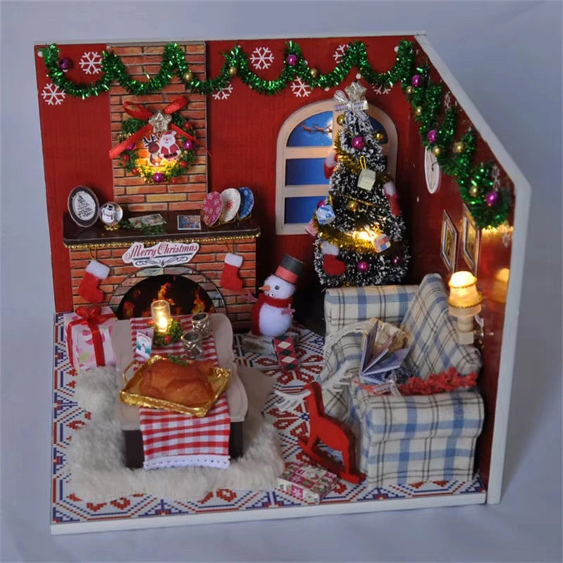 DIY Christmas Snowman Cottage Miniature Kit