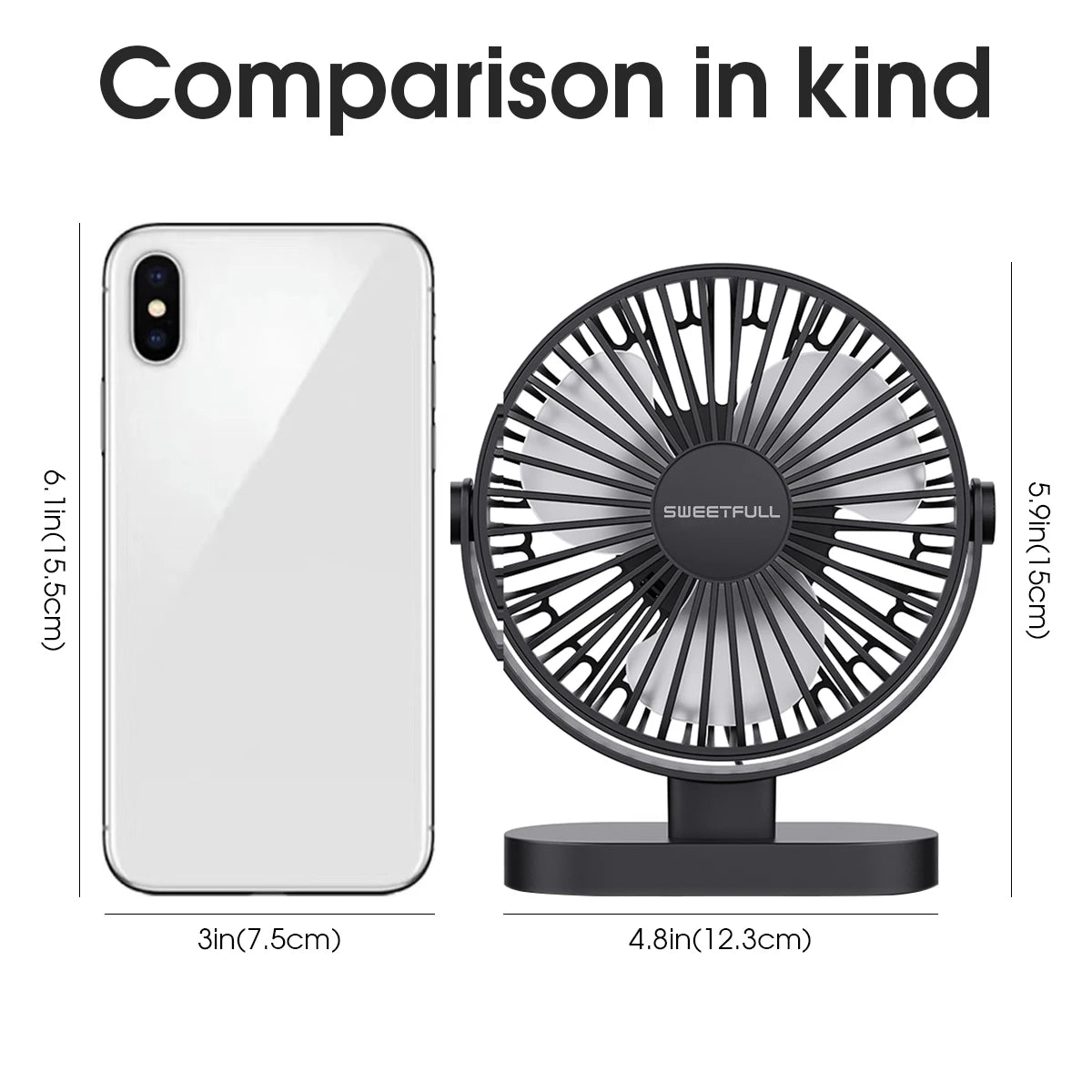🌬️💻 Portable USB Electric Fan – 3 Speed Silent Mini Cooler