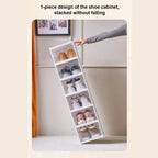 👟✨ Clear Shoe Rack Storage Organizer | Foldable Stackable Shoe Boxes 🧼 | Transparent Shoe Storage for Bedroom, Hallway, Dorm & Workplace