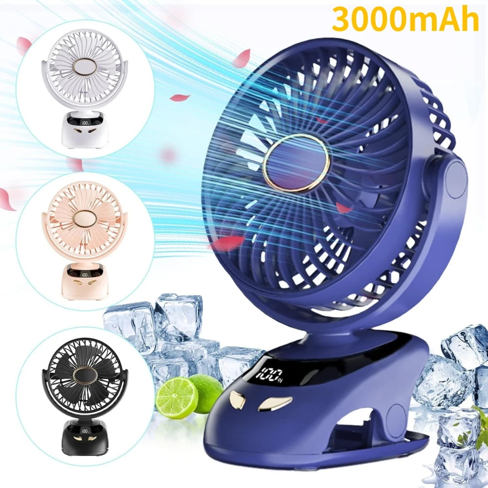 🌬️📎 Portable USB Clip-On Fan – Small Personal Desk Cooling