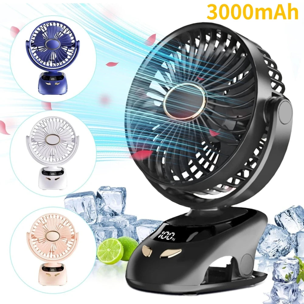 🌬️📎 Portable USB Clip-On Fan – Small Personal Desk Cooling