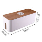 🌿📦 Wooden Cable Storage Box – Power Strip & Wire Organizer