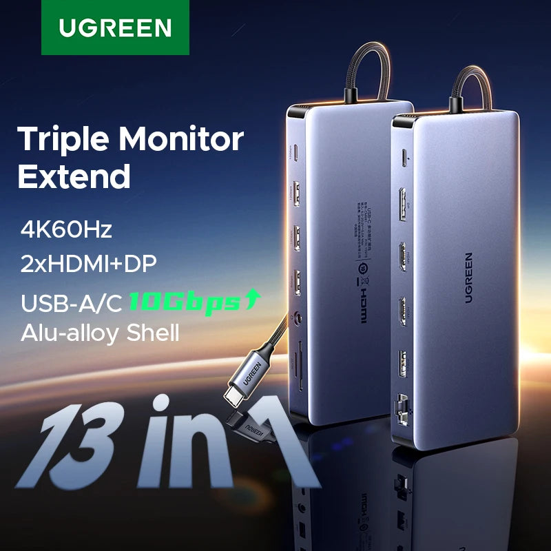 💻🚀 UGREEN 13-in-1 USB-C Hub – Triple Display 4K60Hz Dock
