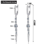 ✨💎 Serenity 1.118CT D Color Moissanite Long Tassel Earrings 🤍 | 18K Gold Plated Lab Diamond Drop Earrings 👰 | S925 Sterling Silver Luxury Jewelry for Women
