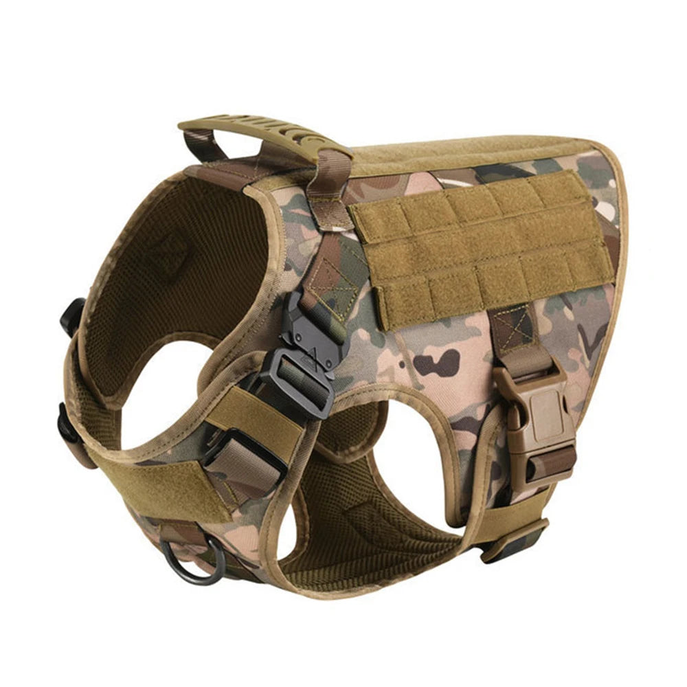 Tactical Large Dog Harness & Leash Set 🐕‍🦺 Military Training Vest with Collar for German Shepherd, Malinois & Medium-Large Dogs