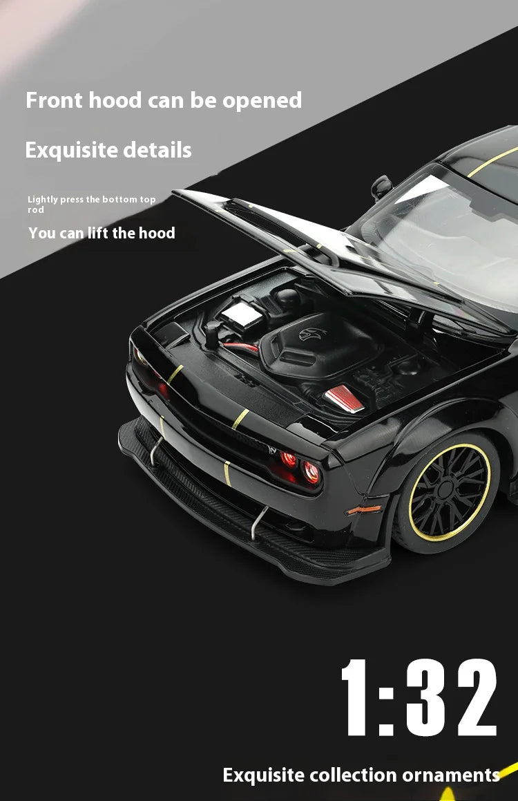 1:32 Dodge Challenger SRT Hellcat Redeye V8 Alloy Metal Diecast Model American Muscle Sports Car Collection For Hobby Decor