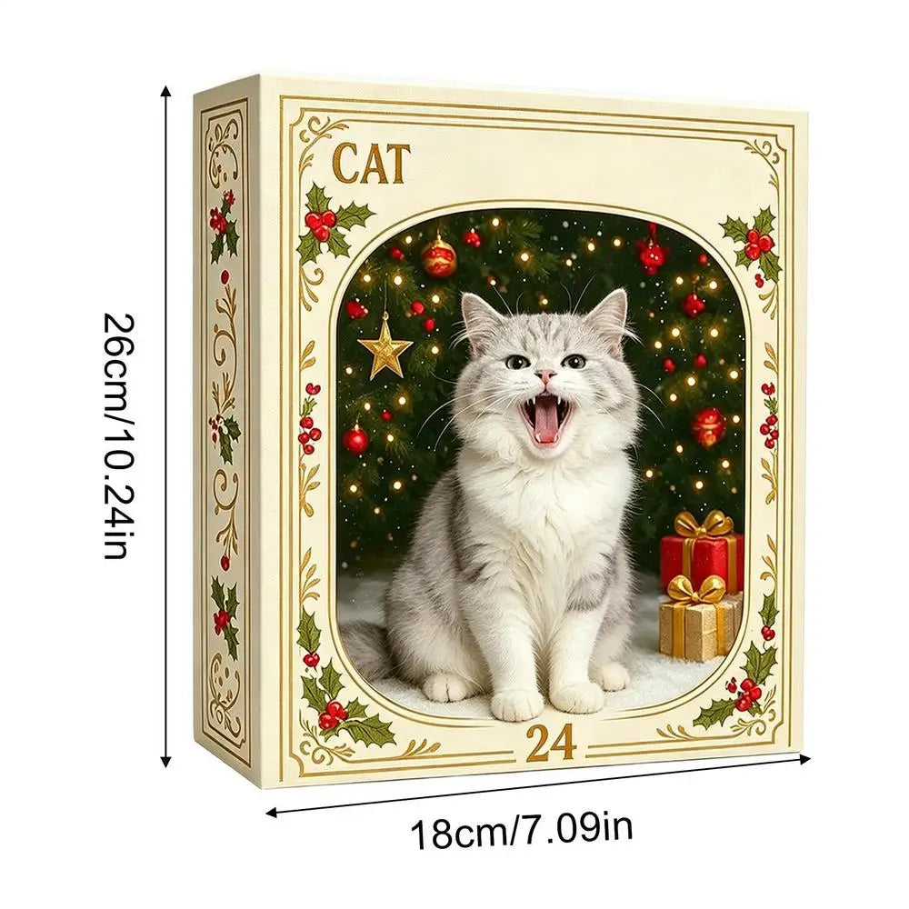 Christmas Cat Countdown Calendar – 24-Day Acrylic Advent Décor