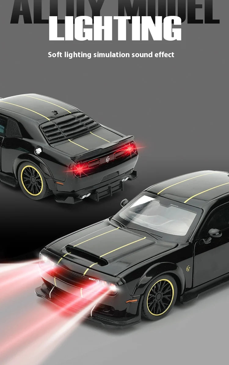1:32 Dodge Challenger SRT Hellcat Redeye V8 Alloy Metal Diecast Model American Muscle Sports Car Collection For Hobby Decor