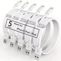 5-Pack 2M (6.6FT) USB-A to Lightning Charging Cable – 2.4A Fast Charge