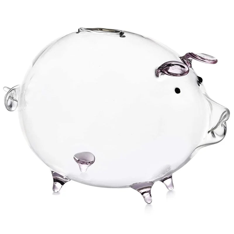 🐷✨ Glass Piggy Bank Clear Money Pot 💰 | Decorative Saving Pot & Lovely Money Box 🏡 | Cute Home Décor Gift for Kids & Adults