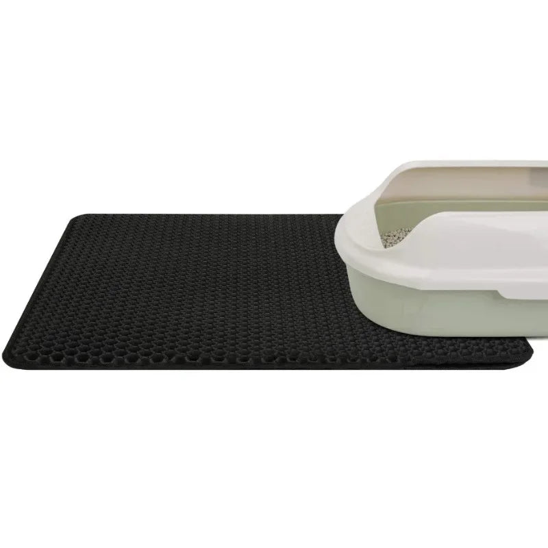 🐱🧼 Double Layer Waterproof Cat Litter Mat – Non-Slip & Washable