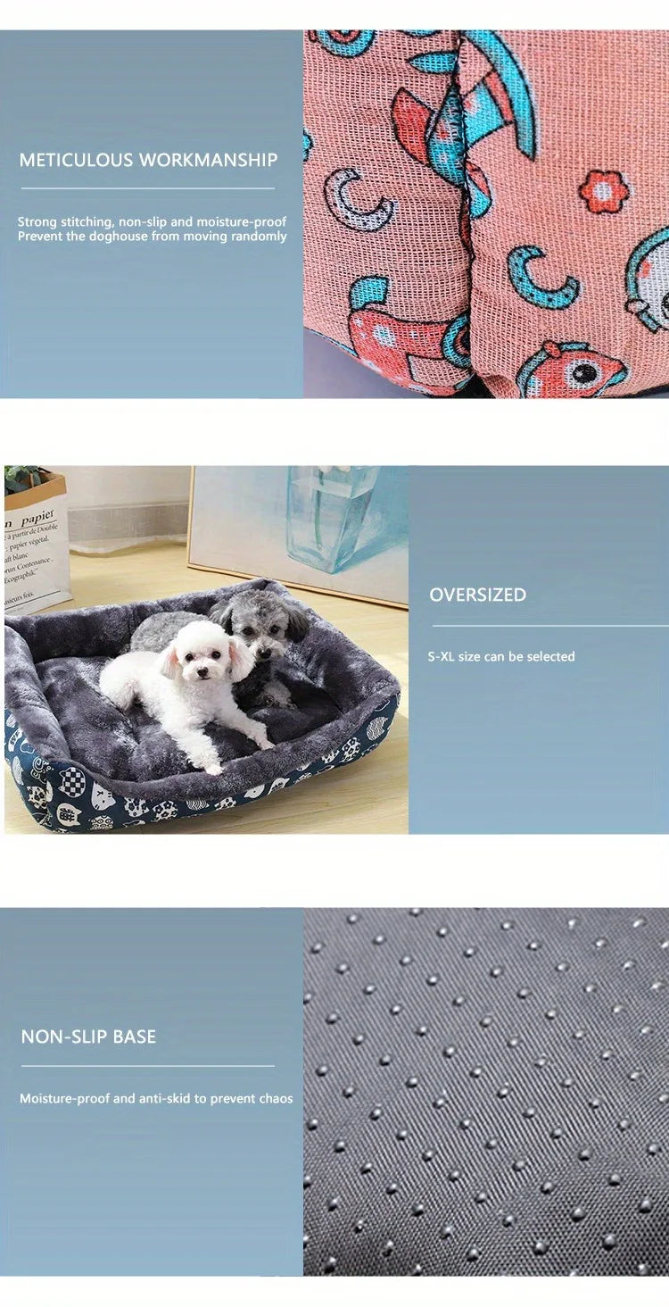 🛋️🐾 Winter Plush Pet Bed Sofa – Cozy Dog & Cat Mat