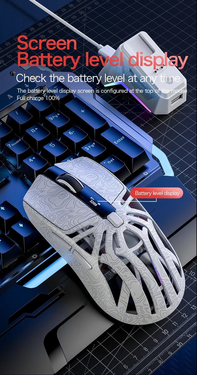 🔥🖱️ SMAILWOLF M8 Wireless RGB Gaming Mouse – 12000 DPI Tri-Mode