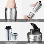 🥤🛡️ Stainless Steel Protein Shaker Cup – Portable Fitness Sports Mug