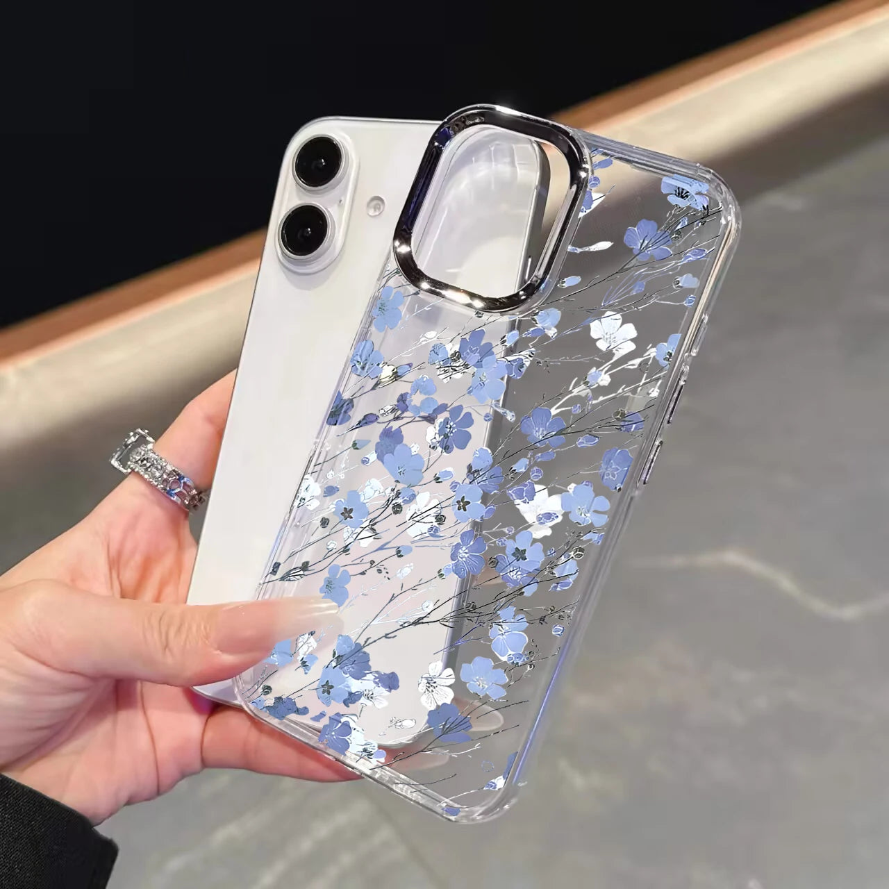 Daisy Floral Clear Phone Case with Metal Lens Frame for Google Pixel