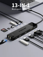 🚀💻 Lemorele TC100 13-Port USB-C Hub – 4K HDMI RJ45 1000Mbps Dock 🔎 SEO Title