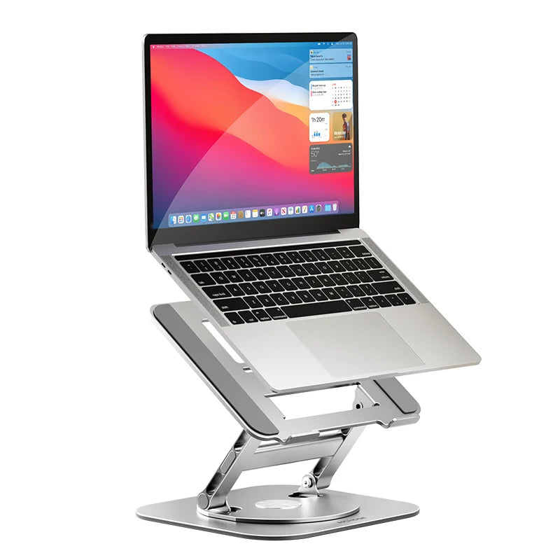 💻🔄 360° Rotatable Aluminum Laptop Stand – Adjustable Desk Riser