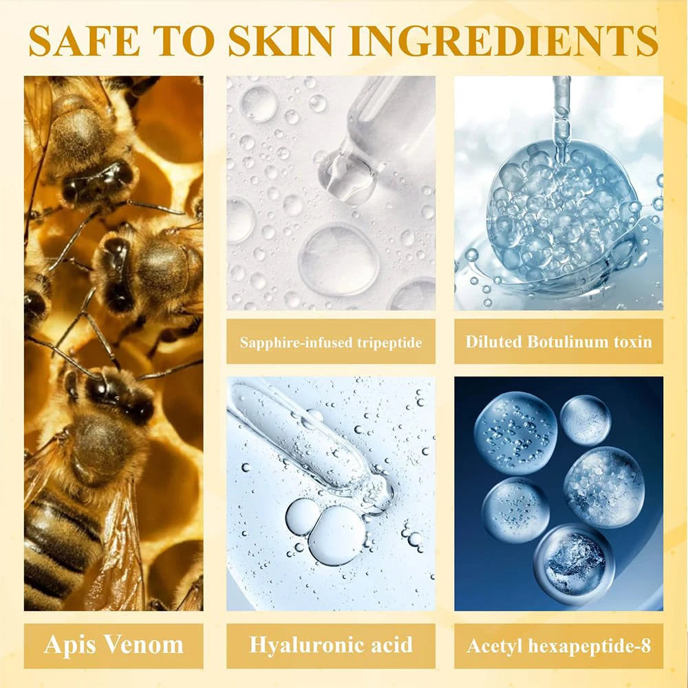 🐝✨ Bee Venom Firming Abdominal Cream 3.5 Oz.– Plant-Based Body Cream with Hyaluronic Acid & Turmeric for Smooth, Firm Skin