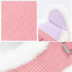❄️🐾 Rabbit Fur Winter Cat & Dog Harness with Leash – Reflective Adjustable Set
