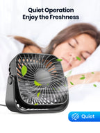 🌬️🏕️ TOPK 4-Inch USB Mini Portable Fan – 3 Speeds 360° Adjustable