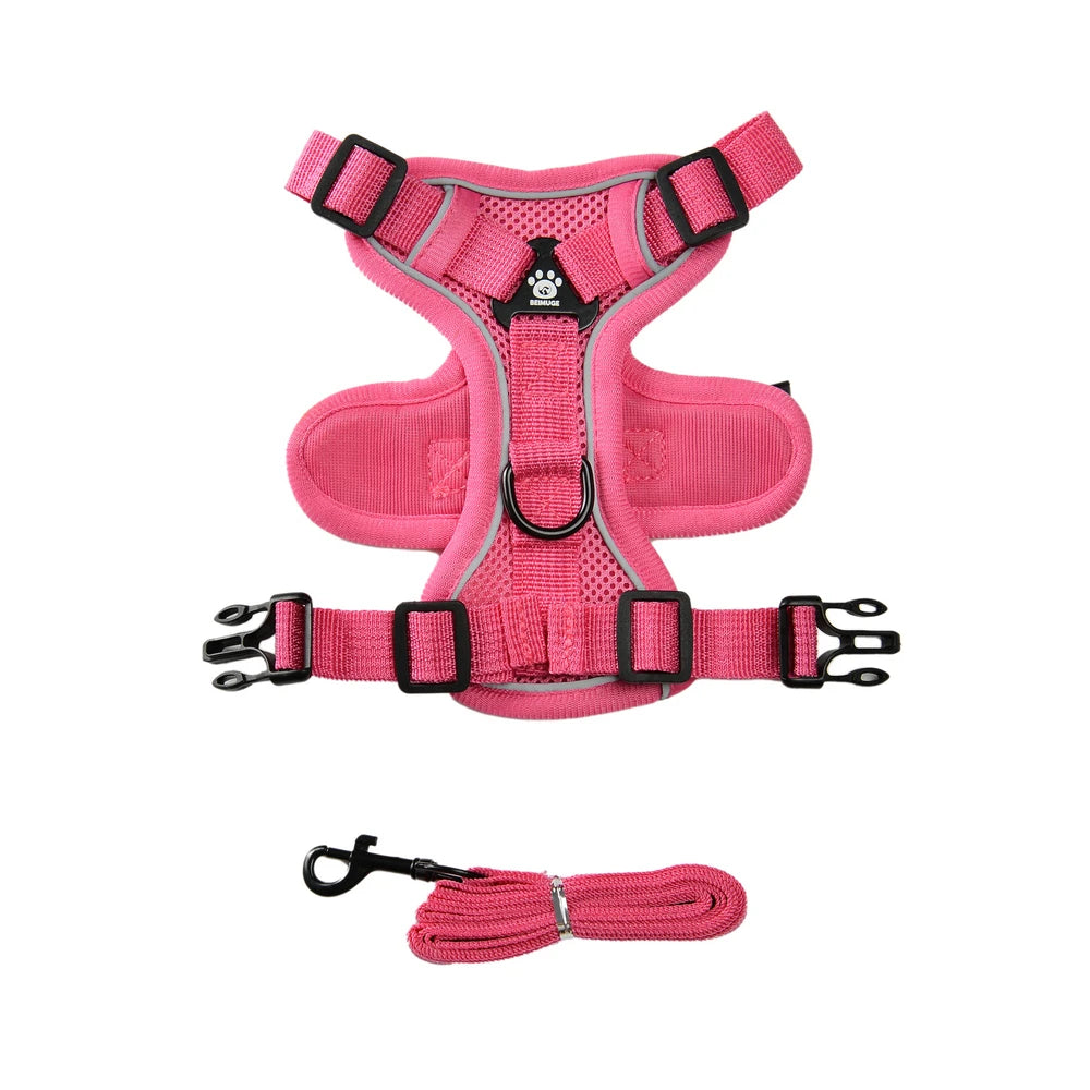 🐾🎽 Breathable Reflective Cat & Small Dog Harness with Leash