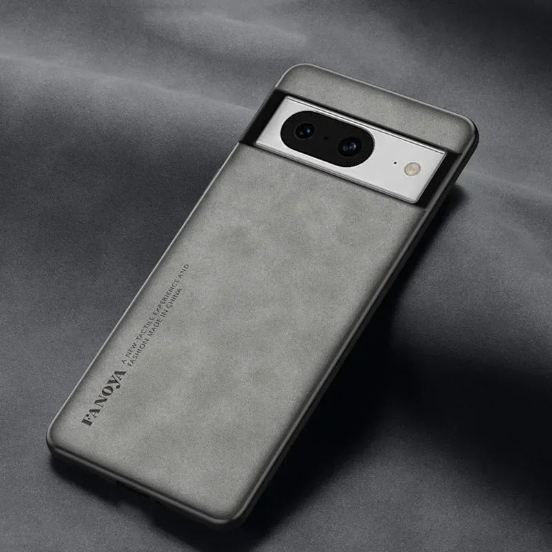Sheepskin Leather Silicone Bumper Case for Google Pixel Series
