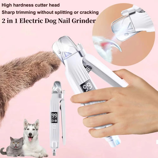 ✂️🐾 2-in-1 Electric Pet Nail Trimmer & Grinder with LED Light