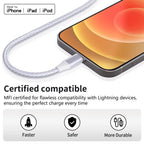 USB-A to Lightning Fast Charging Cable 1M / 2M / 3M – Nylon Braided