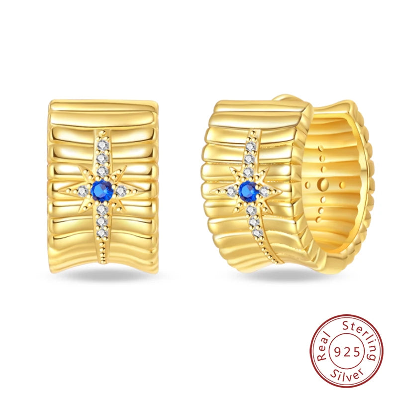 🌙⭐🐝 925 Sterling Silver Star Moon Bee Pendant Earrings ✨ | Gold-Tone Sparkling Zircon Luxury Earrings for Women 💎 | Wedding & Engagement Jewelry Gift 👰