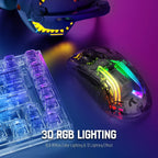 🔥🖱️ ATTACK SHARK X2 Pro Triple Mode Wireless RGB Gaming Mouse – Transparent Shell