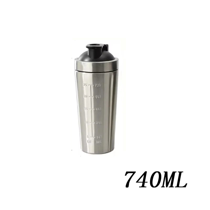🥤🛡️ Stainless Steel Protein Shaker Bottle – Leakproof Gym Cup