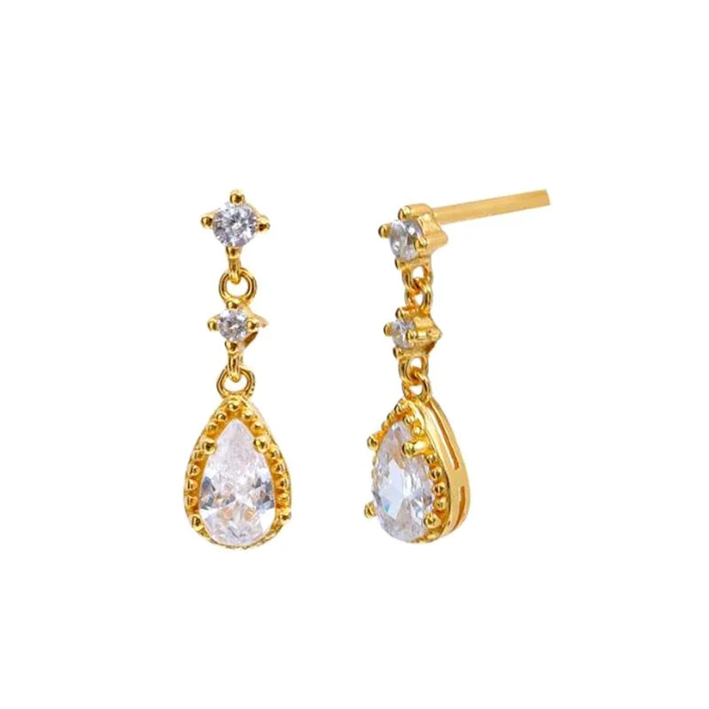 ✨💎 925 Silver Ear Needle Crystal Star Stud Earrings 💖 | Heart Chain Tassel Pendant Earrings for Women 👰 | Party & Wedding Jewelry Accessories 🌟