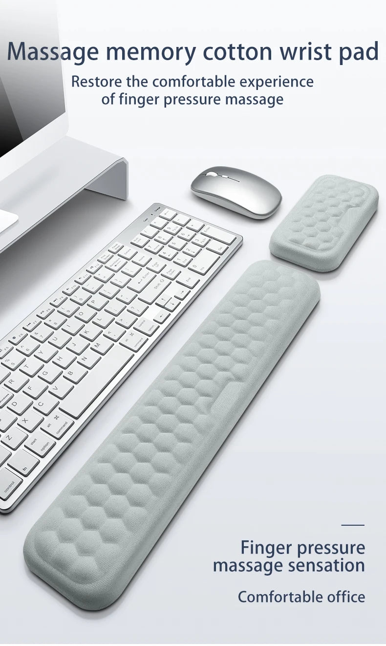 ⌨️🖱️ Ergonomic Memory Foam Keyboard & Mouse Wrist Rest Pad
