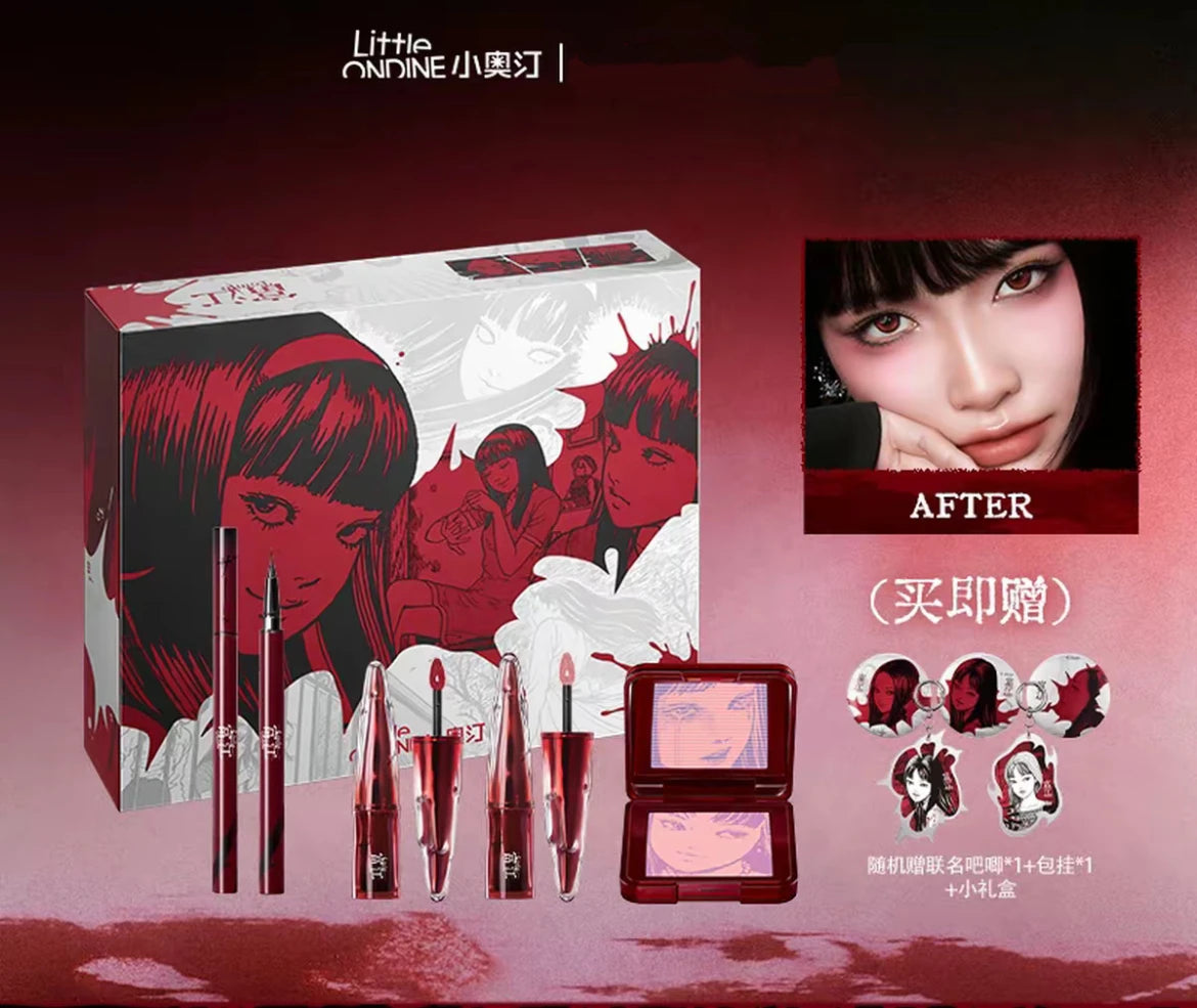 💖✨ Little Ondine Limited Gift Box Makeup Set 💄 | 3D Floating Shadow Blush Palette, Lip Tint, Eyeliner & Mascara 🎀 | Luxury Beauty Gift Set