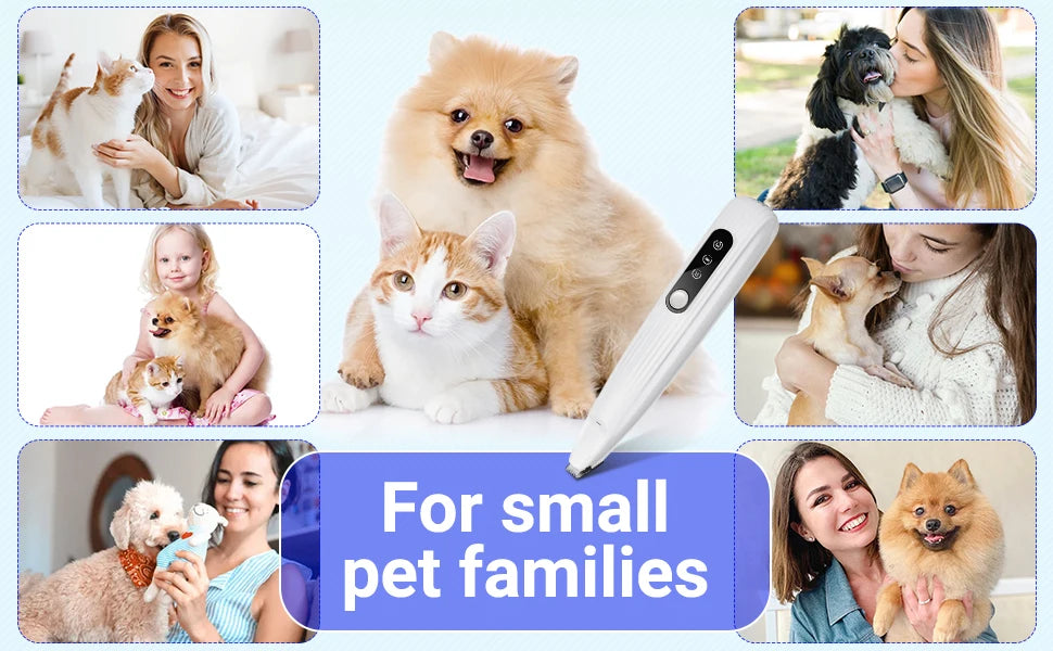 Portable Dog Paw Trimmer with LED Light – Cordless Nail Grinder for Pets