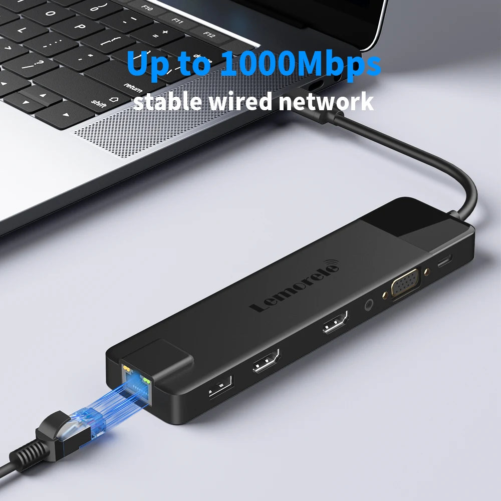 🚀💻 Lemorele TC100 13-Port USB-C Hub – 4K HDMI RJ45 1000Mbps Dock 🔎 SEO Title