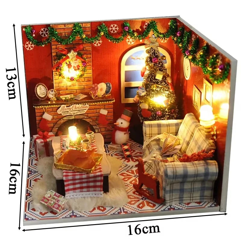 DIY Christmas Snowman Cottage Miniature Kit