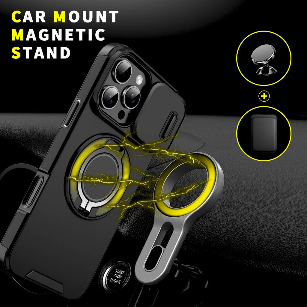 Shockproof Armor Phone Case – Protective Stand & Car Mount Cover