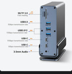 💻🔗 15-in-1 Type-C Docking Station – 4K@60Hz HDMI & DisplayPort Hub