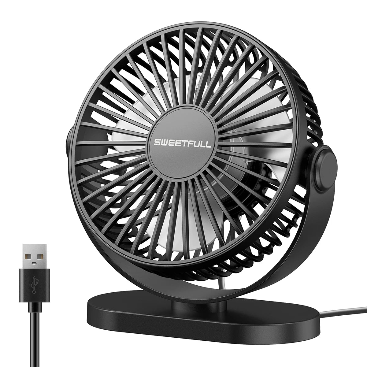 🌬️💻 Portable USB Electric Fan – 3 Speed Silent Mini Cooler