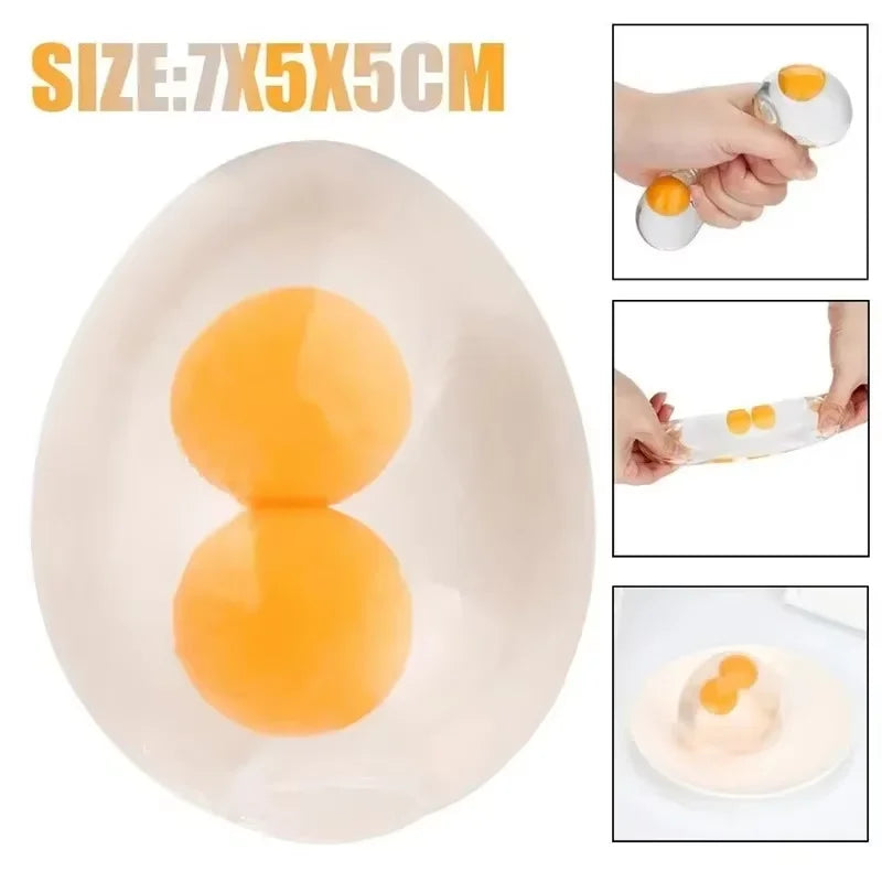 Funky Egg Squishy Ball – Clear Splat Sensory Fidget Toy
