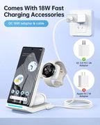 Upgraded 3-in-1 Foldable Wireless Charger Stand for Pixel Phone & Watch