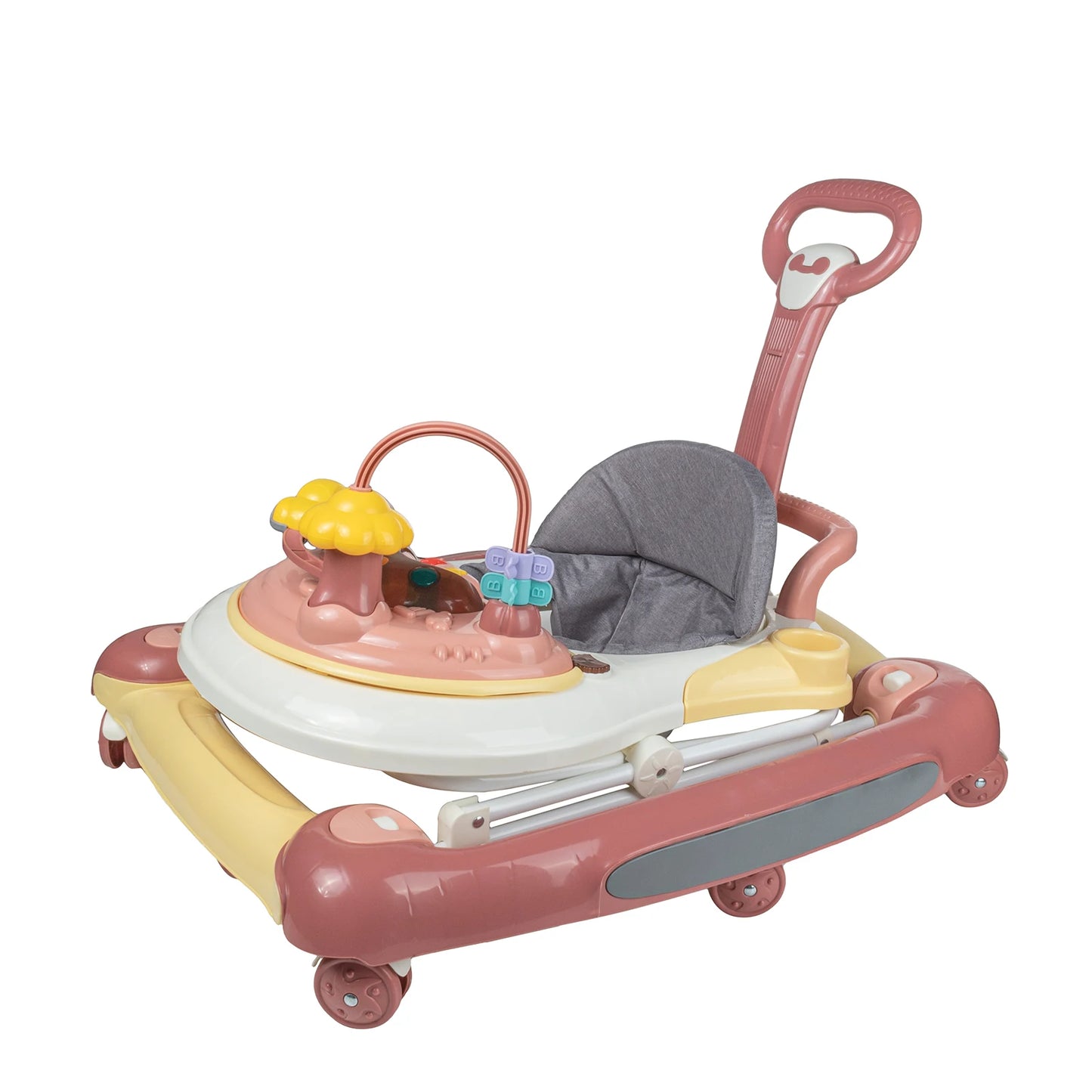 Baby Multi-Functional Comfortable Walker With Awning Anti-Rollover Baby Walker Can Sit, Adjust And Shake The Walker
