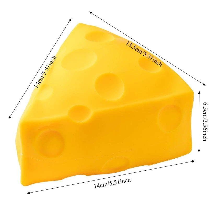 Jumbo Cheese Squishy Stress Ball – Slow-Rebound Cheese Fidget Toy