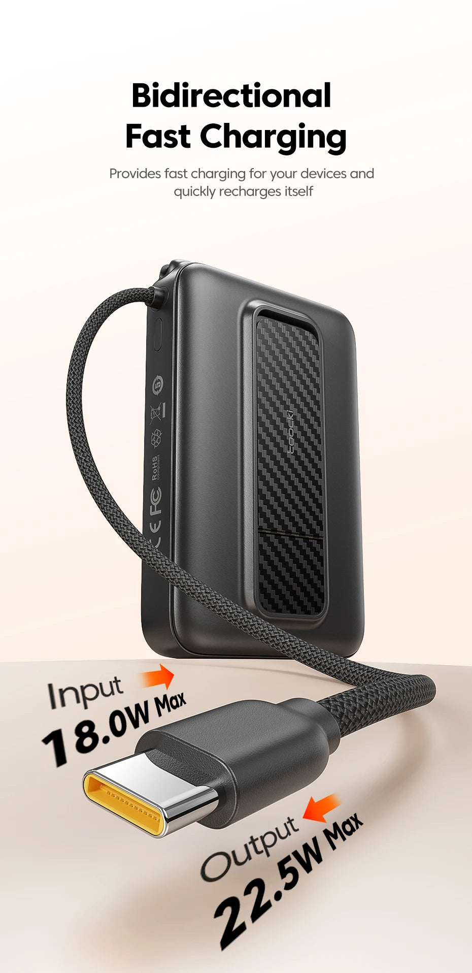 Toocki 10000mAh Magnetic Wireless Power Bank – 15W / 22.5W PD Fast Charge