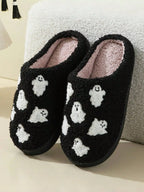 Halloween Ghost Slippers – Cozy Indoor Cotton House Shoes
