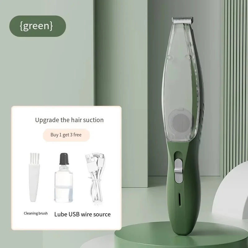 2-In-1 Hair Suction Pet Shaver & Paw Trimmer – Low Noise USB Rechargeable