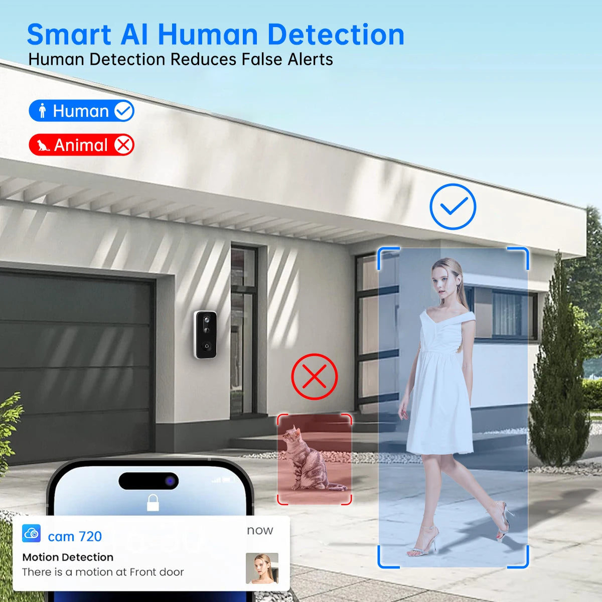 🔔📹 JOOAN 2K Intelligent WiFi Video Doorbell | Smart Home Camera Intercom 🔐 | Outdoor Battery-Powered Wireless Security Doorbell