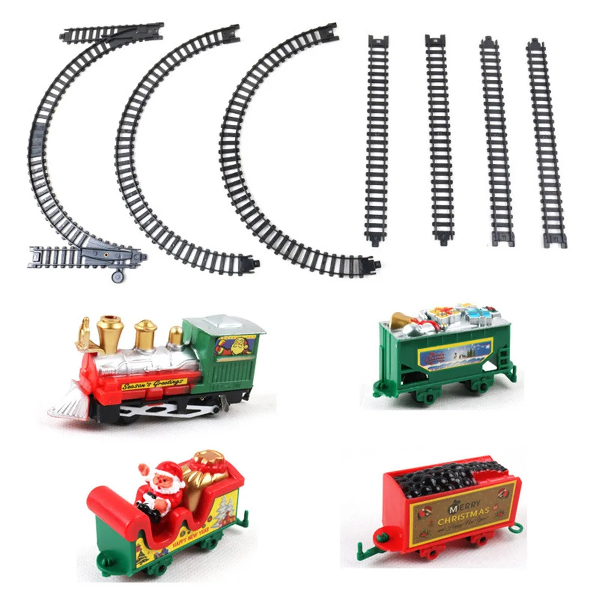 Electric Christmas Train Toy Set with Light Sound Train Track Railway Educational Toys for Kids Party Xmas Gifts