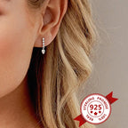 ✨💎 925 Silver Ear Needle Crystal Star Stud Earrings 💖 | Heart Chain Tassel Pendant Earrings for Women 👰 | Party & Wedding Jewelry Accessories 🌟